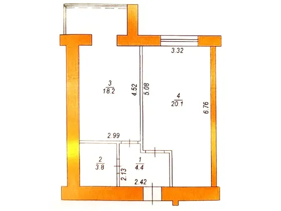 For sale 1-room Apartment 46 sq.m Текстильна Ternopil'