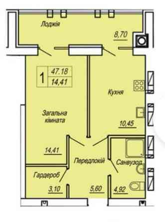 Продаж 1к Квартира 47 кв.м Героїв Десантників 19 Zhytomyr