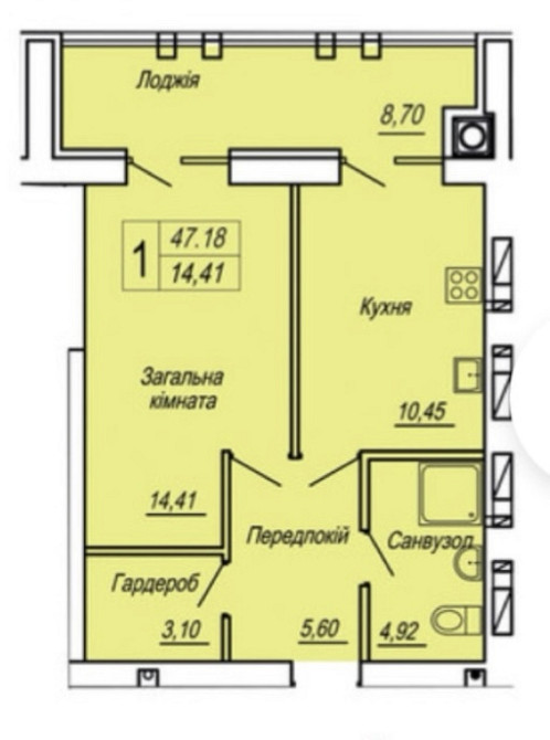 Продаж 1к Квартира 47 кв.м Героїв Десантників 19 Zhytomyr - photo 1