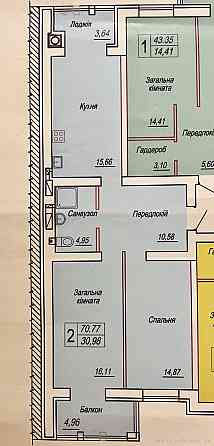 Продаж Квартира 2-кімнатна, 5/12 поверх на Грушевского Zhytomyr