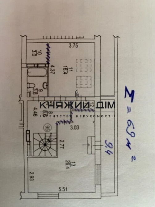 Оренда офісне приміщення на вул. Трутенко Онуфрия ул./Михайла Максимовича поверх - 13/14 Киев - изображение 11