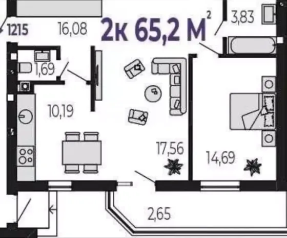 Продаж Квартира 2-кімнатна, 1/5 поверх Krykhivtsi