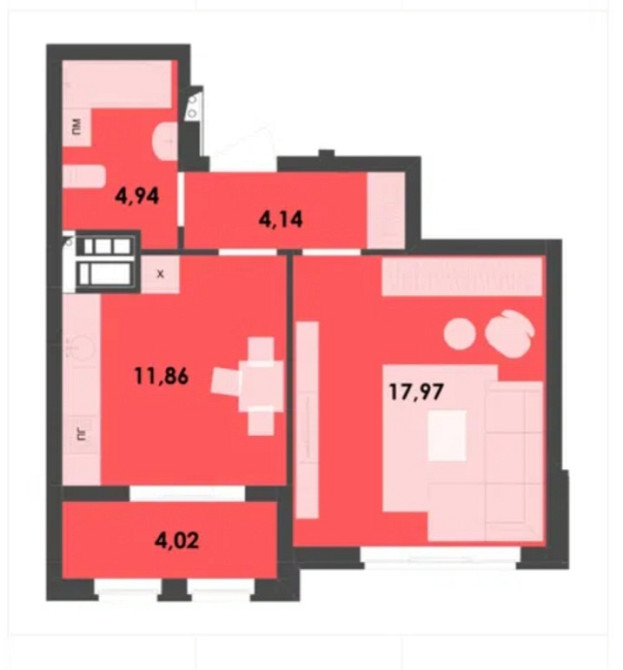 Продаж 1к Квартира 43 кв.м пер.Шпаковский Zhytomyr - photo 1