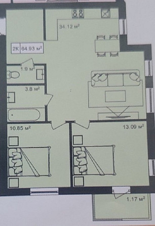 Продаж 2к квартири 70 кв. м на вул. Шпитальна, Центр Тернопіль - фото 1