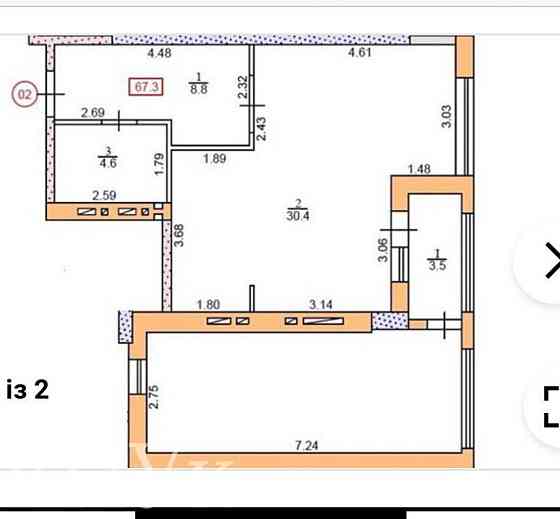 Продаж Квартира 2-кімнатна, 16/16 поверх на Доли Ternopil'