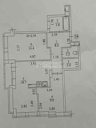 Продаж Квартира 2-кімнатна, 7/19 поверх на вул. Гвардійців Широнінців Kharkiv