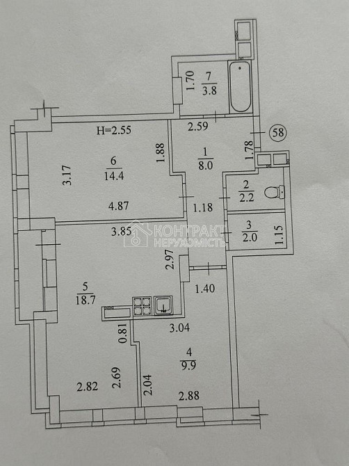 Продаж Квартира 2-кімнатна, 7/19 поверх на вул. Гвардійців Широнінців Харків - фото 6