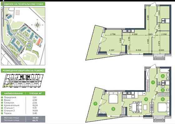 Продаж Квартира 2-кімнатна, 3/34 поверх на Заболотного Академіка вул., д. 1-Б Киев