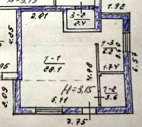 Продаж 1-поверховий Частина будинку з ділянкою 1 сот 41 кв.м 1 кімн. на пров.Пивоварний Житомир