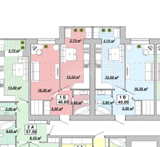 Developer’s apartment 1 rooms 40 sq.m floor 10/12 New Building Ivano-Frankivs'k ЖК Княгинин Ivano-Frankivs'k