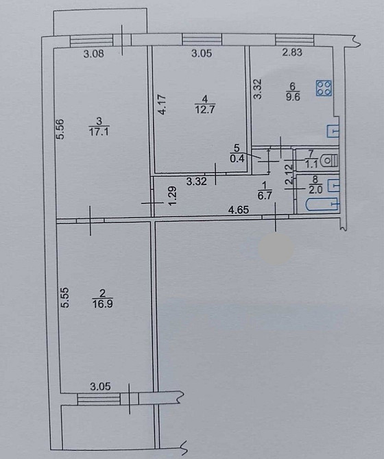 Продаж Квартира 3-кімнатна, 10/10 поверх на Мира пр., 95 Дніпро - фото 7