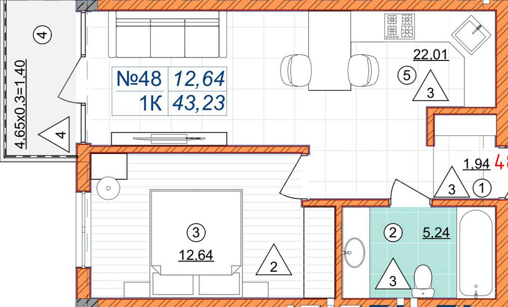 Продаж Квартира 1-кімнатна, 2/6 поверх Yaremche - photo 5