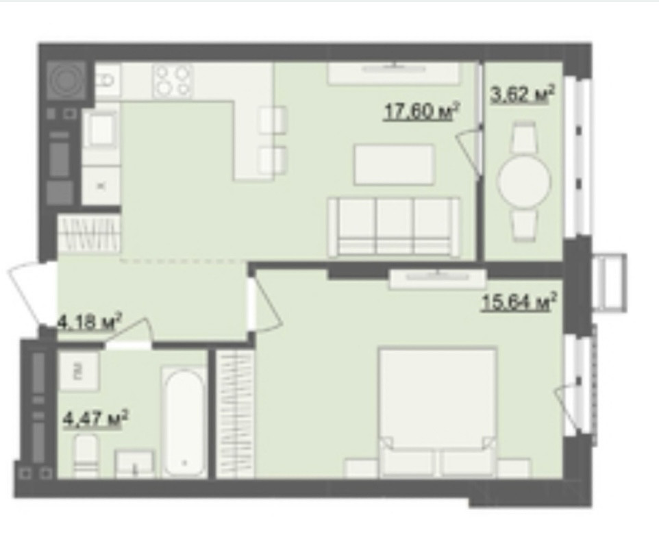 Продаж Квартира 1-кімнатна, 8/10 поверх на бул. Тетерівський 9/2 Zhytomyr - photo 1