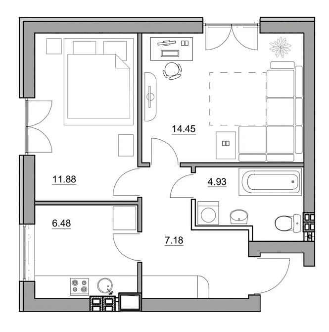 2 кімнатна квартира, ЖК Комфортне містечко, вул. Теплична, с. Святопетрівське (Бучанський район)  - изображение 8