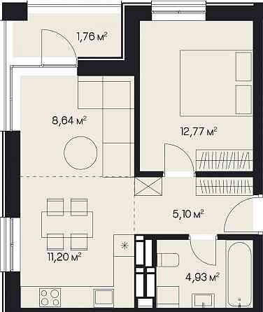 Продаж Квартира 1-кімнатна, 4/9 поверх на вул. Пимоненка Миколи Львів