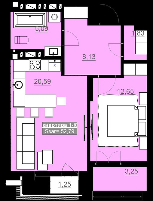 Продаж Квартира 1-кімнатна, 8/8 поверх на Вовчинецька вул., 55 Івано-Франківськ - фото 4