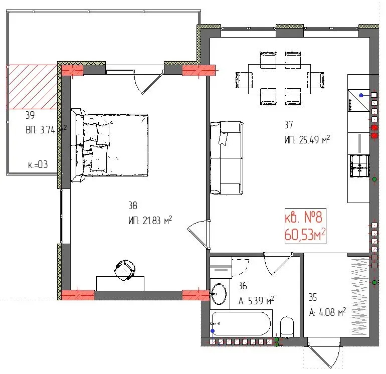 Продажа 2к Квартира 61 кв.м Загорська 168 Ужгород - изображение 17
