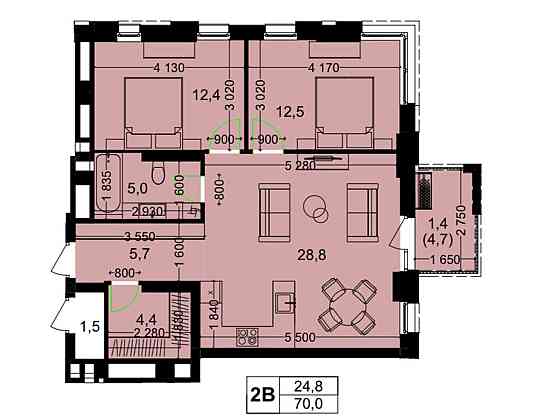 Продаж Квартира 2-кімнатна, 4/20 поверх на Цегельний Vinnytsya