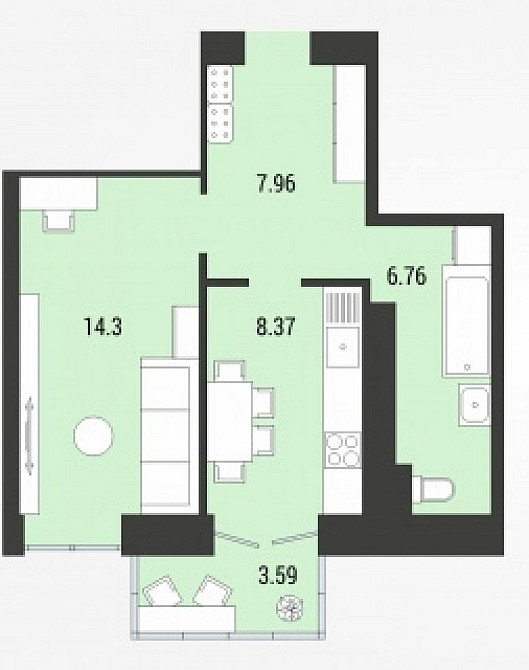 Продаж Квартира 1-кімнатна, 7/11 поверх на вул. Струтинської Рівне - фото 7