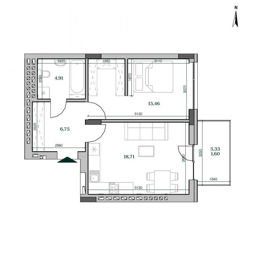 Продаж 1к квартири 47.43 кв. м Львів - фото 13