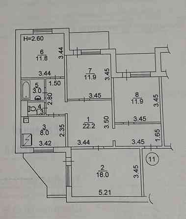 Продаж Квартира 4-кімнатна, 2/15 поверх на ревуцького, 13 Київ
