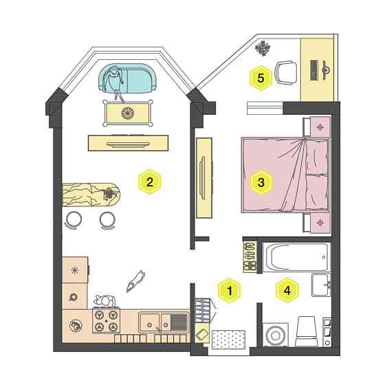 Однокомнатная квартира ЖК Алексеевский Одесса