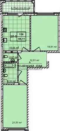 2 комн. разд. на Киквидзе ЖК 52 Жемчужина м. Дружбы народов № 21137540 Київ