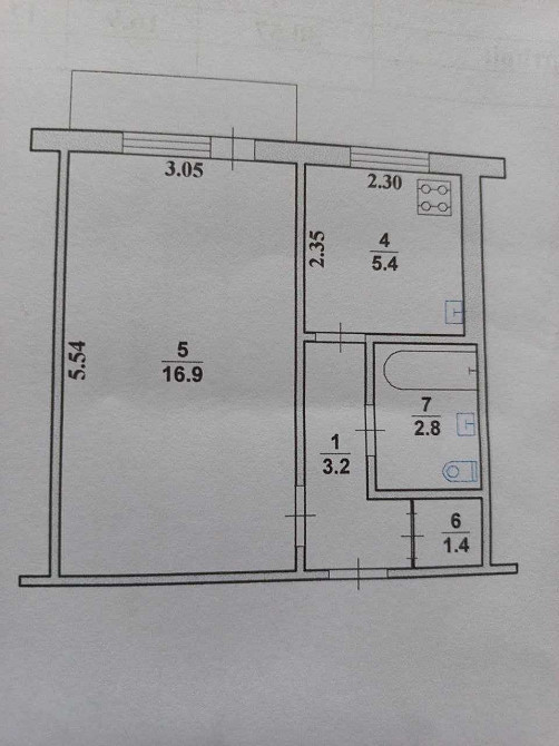 Продаж Квартира 1-кімнатна, 2/5 поверх на вул. Ціолковського Житомир - фото 1