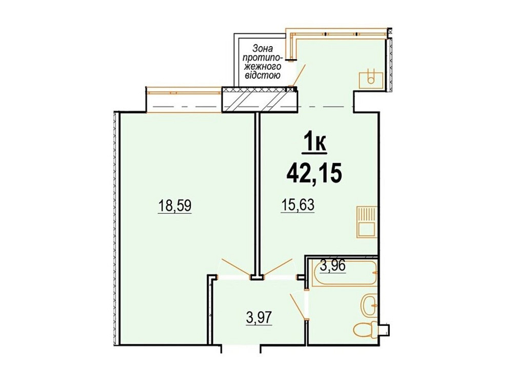 Продаж Квартира 1-кімнатна, 2/10 поверх на щорса ( кості широцького Вінниця - фото 1