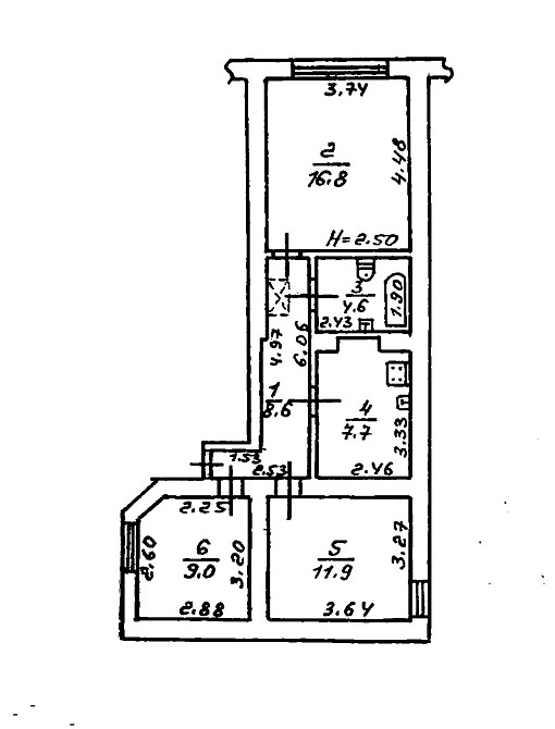 Продаж Квартира 3-кімнатна, 1/2 поверх на Среднефонтанская ул. Одесса - изображение 4