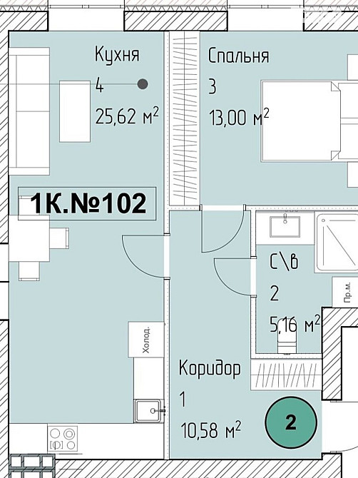 Продаж Квартира 1-кімнатна, 1/3 поверх на Грушева Vinnytsya - photo 13