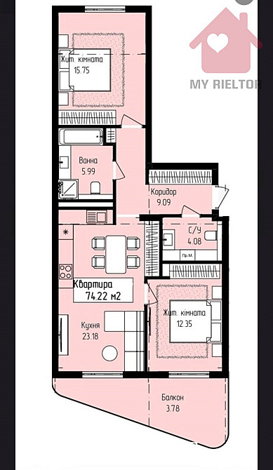 Продаж Квартира 2-кімнатна, 5/13 поверх на Володимирська Ужгород - фото 9