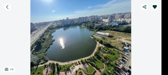Оренда видової 2-кімнатної квартири в ЖК "Лебединий" (Ревуцького, 40Г) Київ