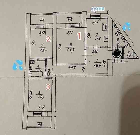 Продаж Квартира 3-кімнатна, 7/16 поверх на бажана, 26 Київ