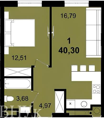 Продаж Квартира 1-кімнатна, 3/8 поверх на вул. Зелена L'viv - photo 8