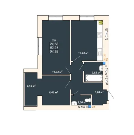 For sale 2-room Apartment 54.3 sq.m вулиця Ленкавського, 22 Ivano-Frankivs'k - photo 1