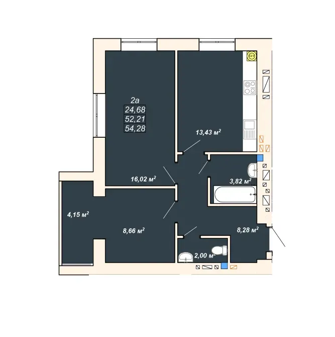 Продаж 2к Квартира 54.3 кв.м вулиця Ленкавського, 22 Івано-Франківськ - фото 2