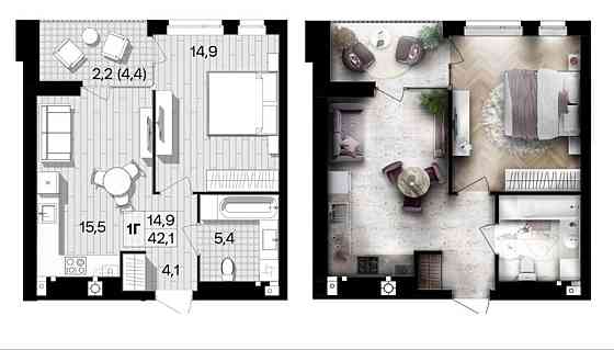 Продаж Квартира 1-кімнатна, 2/10 поверх Vinnytsya