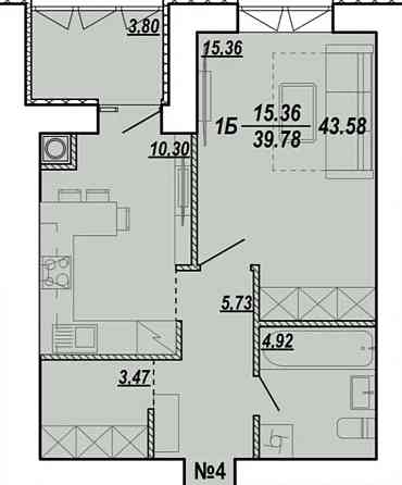 Продаж Квартира 1-кімнатна, 1/10 поверх Ternopil'