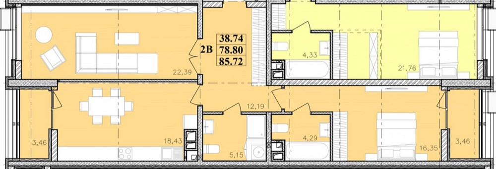 Продаж Квартира 2-кімнатна, 12/24 поверх на Ивана Франко ул. Одеса - фото 7