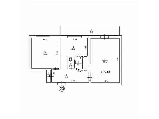 Продаж 2к Квартира 43.3 кв.м Тычины Павла вул. Kiev
