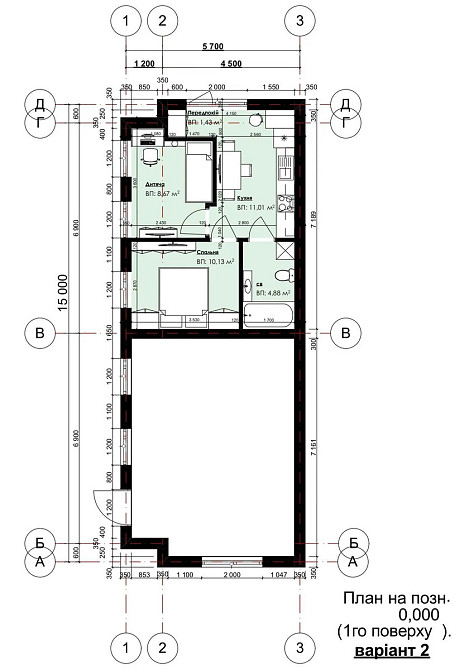 Продаж Квартира 1-кімнатна, 1/3 поверх на Козацька вул., 6  - фото 4