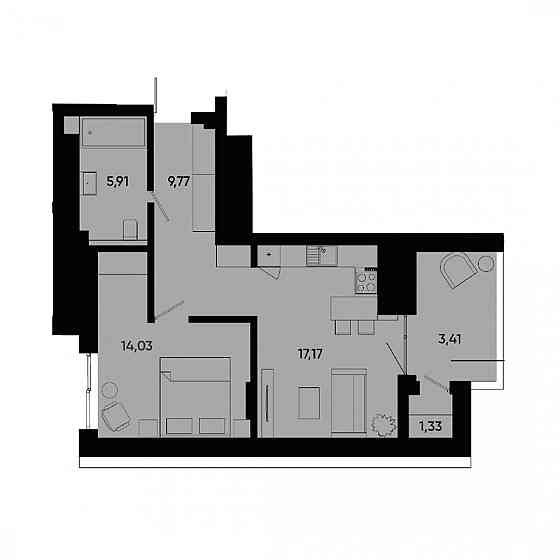 Продаж Квартира 1-кімнатна, 9/10 поверх на вул. Малоголосківська Львів