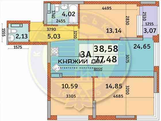 Продаж 3к Квартира 77 кв.м Причальная ул. Київ