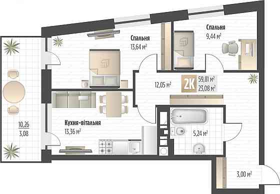 Продаж Квартира 2-кімнатна, 3/6 поверх на вул. Орлика Пилипа Львів