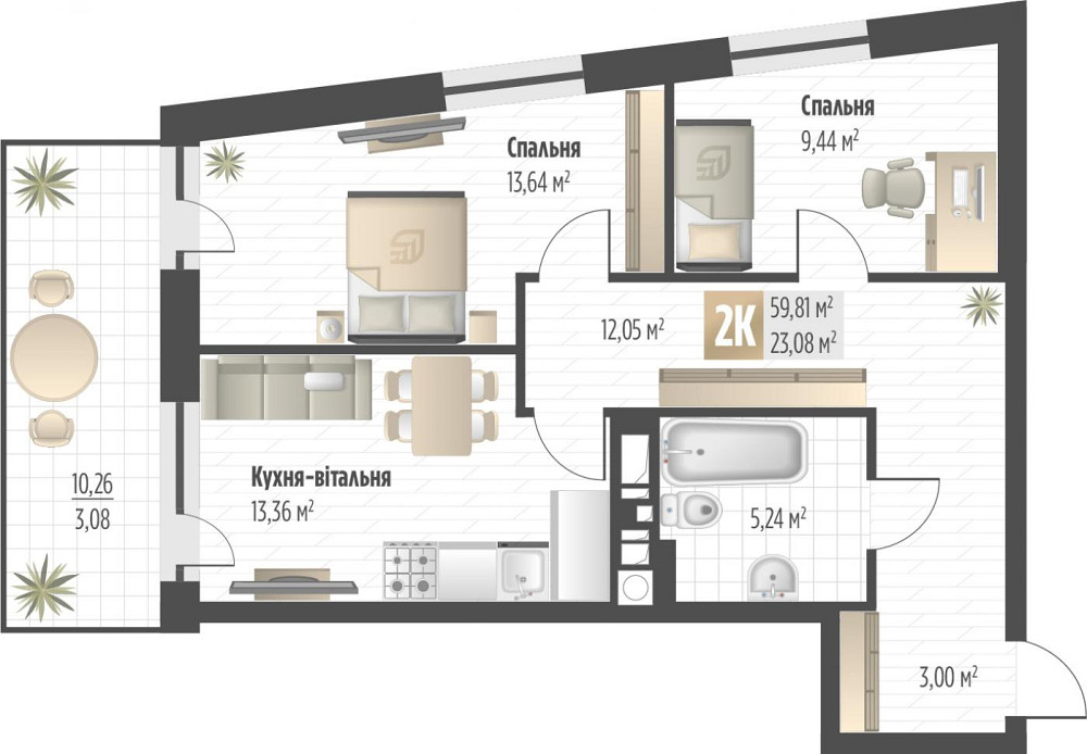 Продаж Квартира 2-кімнатна, 3/6 поверх на вул. Орлика Пилипа Львів - фото 2
