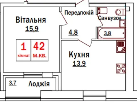 Продаж 1к Квартира 41.6 кв.м ЖК Green Street Луцьк - фото 4