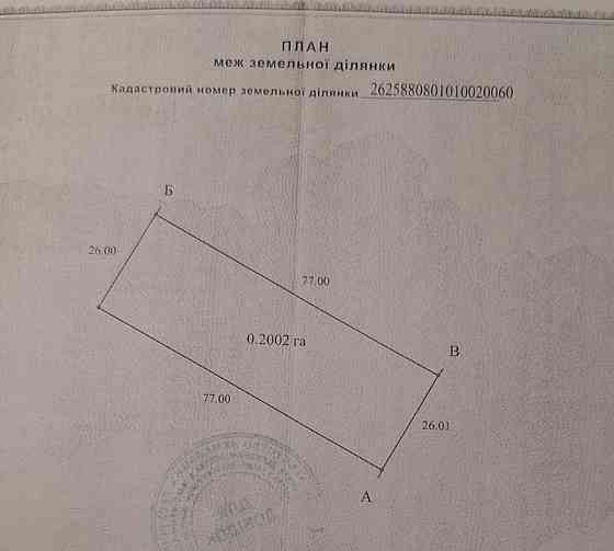 Продаж земельної ділянки 20 соток 