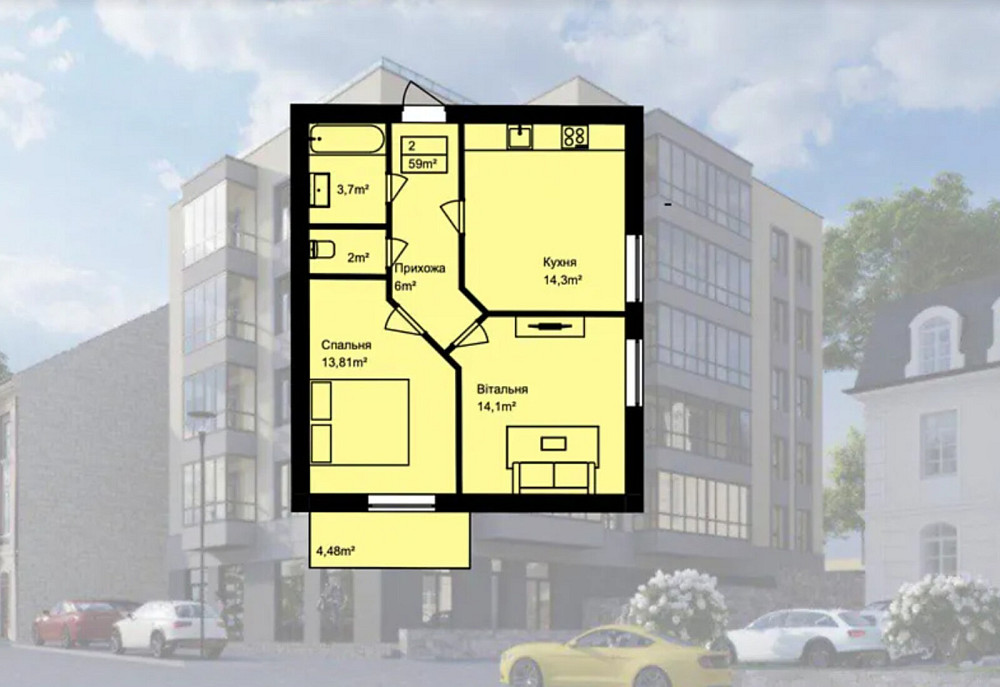 Продаж 2к квартири 66 кв. м на вул. Глиняна Тернопіль - фото 14