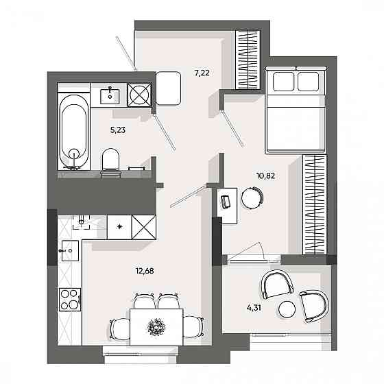 Продаж Квартира 1-кімнатна, 6/10 поверх на вул. Раковського Івана L'viv